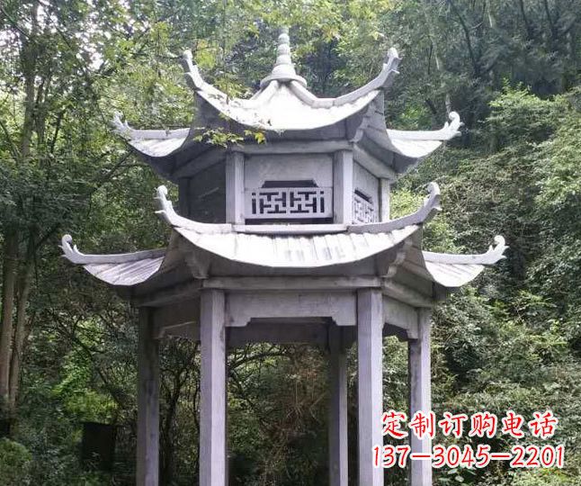 昆明园林仿古石凉亭景观石雕 (3)