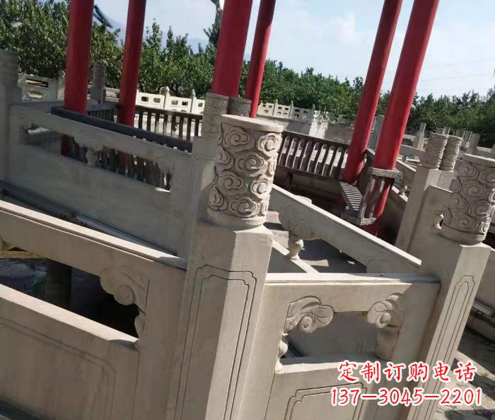 昆明园林景观大理石桥栏板石雕 (3)