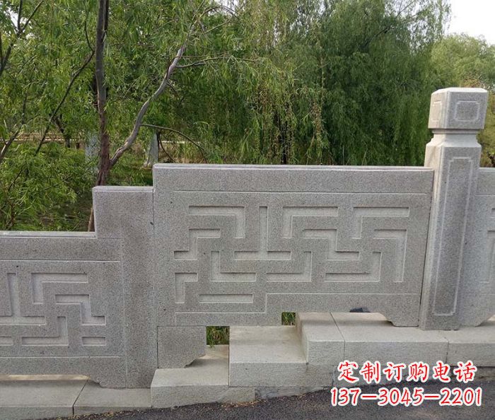 昆明园林景观大理石桥栏板石雕 (7)