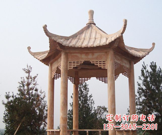 昆明园林景观单层石雕凉亭 (3)