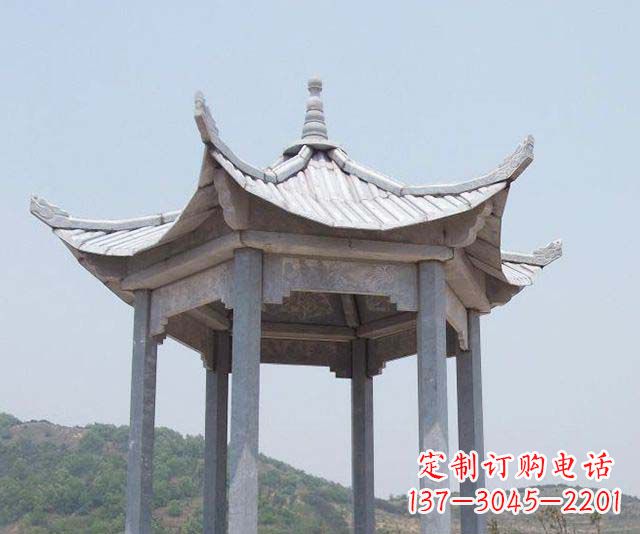 昆明园林景观单层石雕凉亭 (2)
