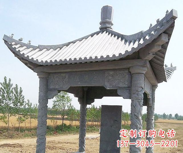 昆明园林景观单层石雕凉亭 (4)
