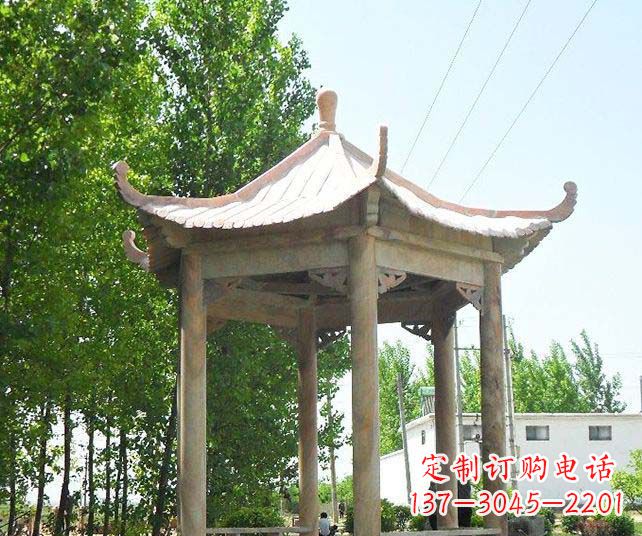 昆明园林景观单层石雕凉亭