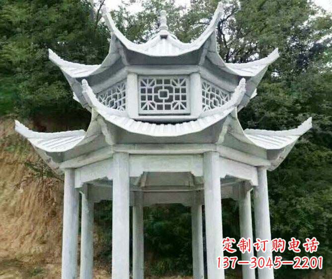 昆明园林景观多层凉亭石雕
