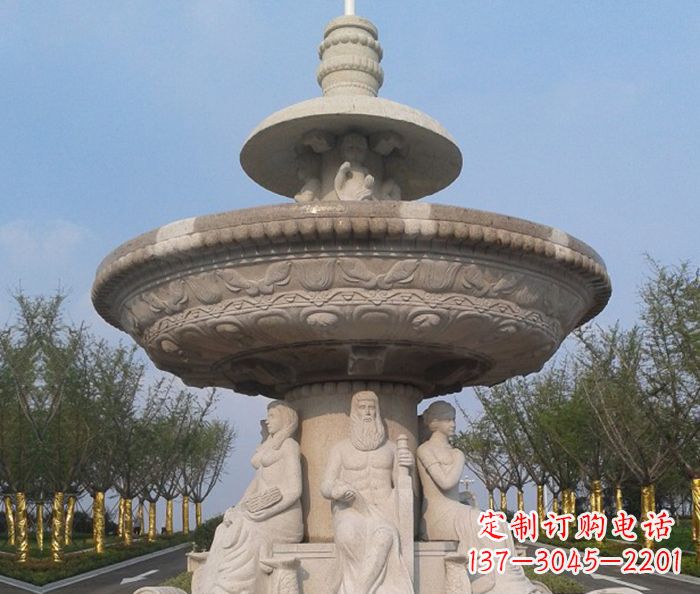 昆明园林景观西方人物喷泉石雕 (2)