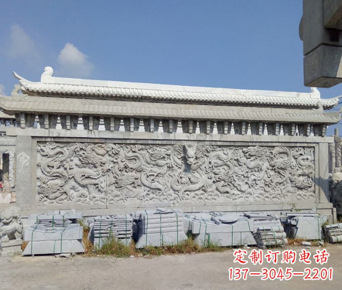 昆明园林九龙壁石雕影壁 (3)