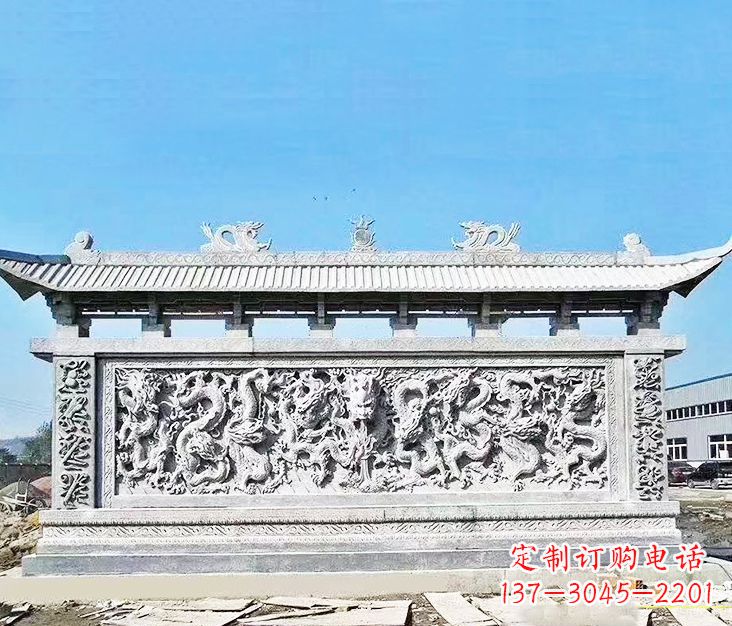 昆明园林龙浮雕影壁墙景观石雕