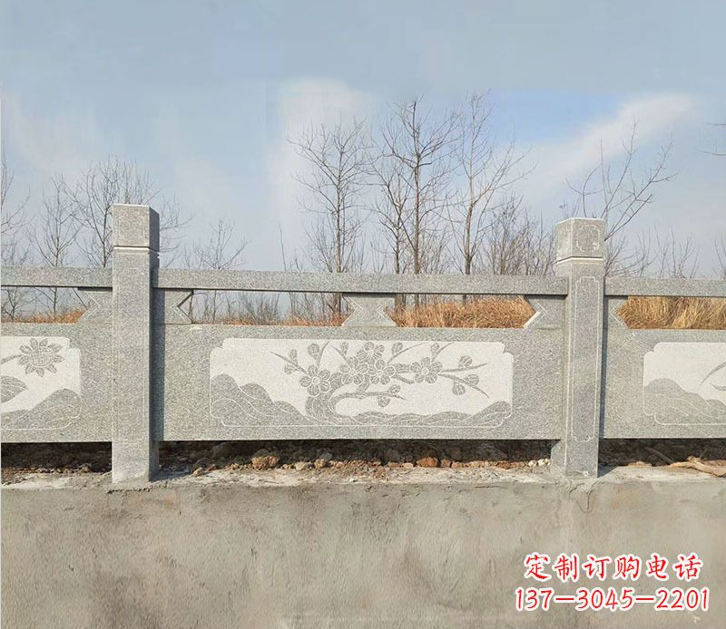 昆明园林梅花石浮雕栏板景观石雕