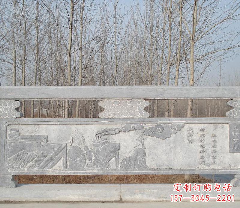 昆明园林石浮雕栏板景观石雕 (3)