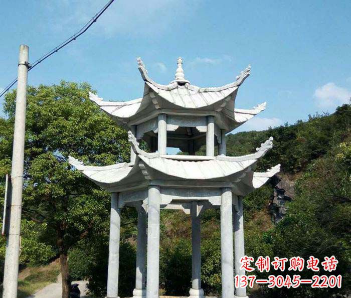昆明园林双层凉亭石雕