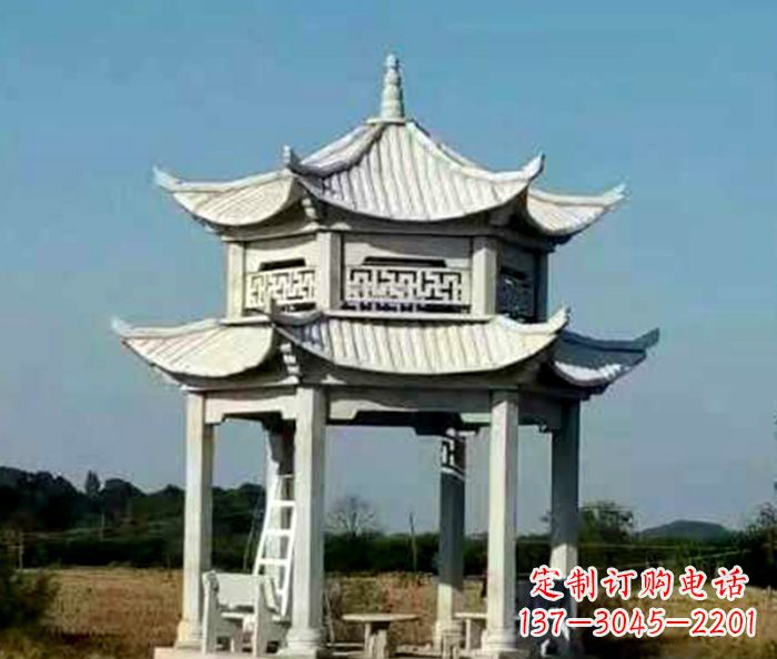 昆明园林双层石雕凉亭 (2)