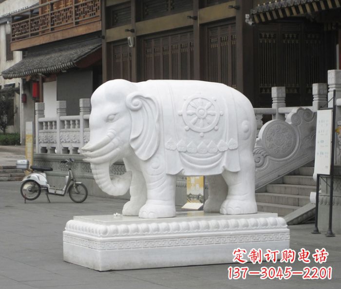 昆明招财动物汉白玉大象石雕