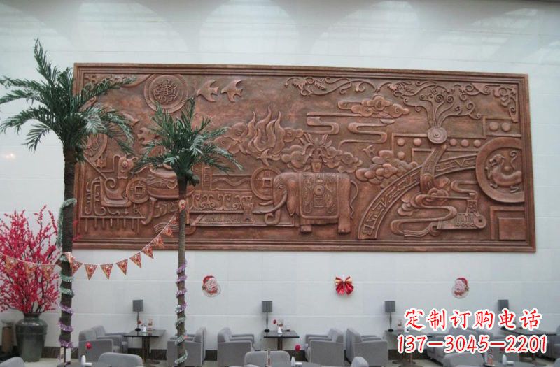 昆明招财进宝大象铜浮雕