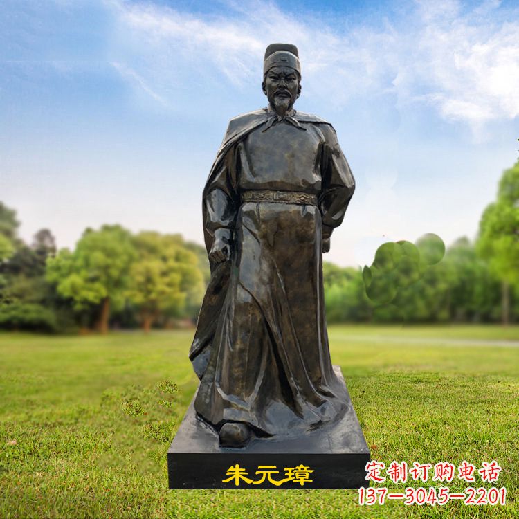 昆明朱元璋玻璃钢仿铜雕塑