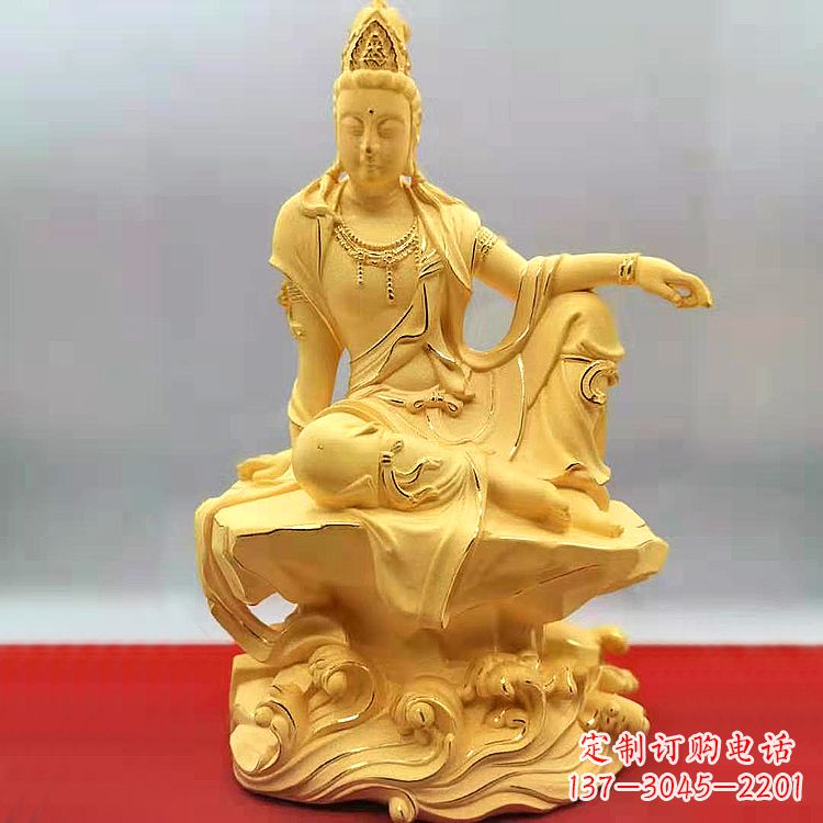 昆明自在观音纯铜镀金雕塑